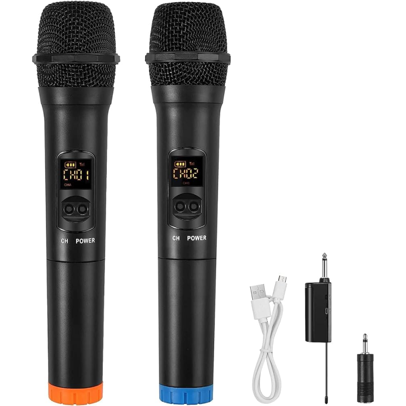Microphone sans Fil UHF avec Récepteur Rechargeable
