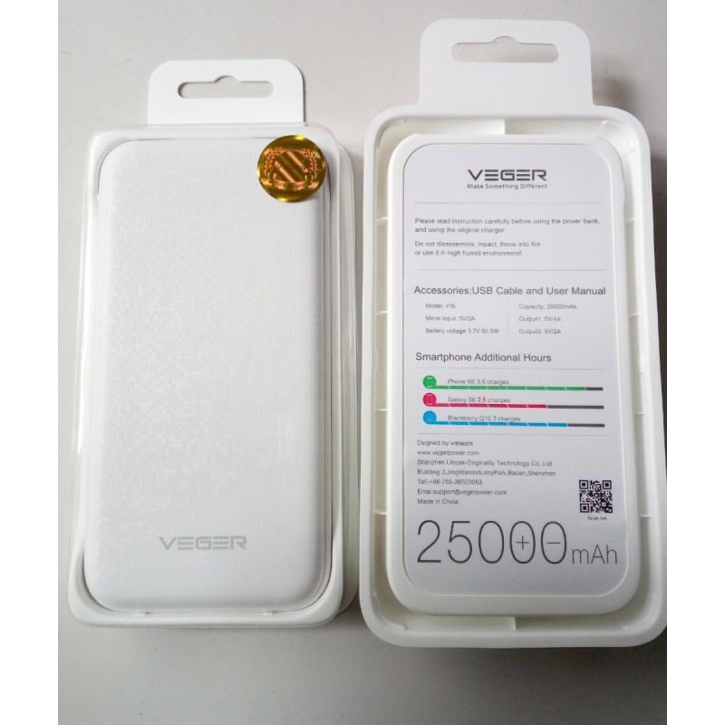 Power Bank Veger 25.000 mAh